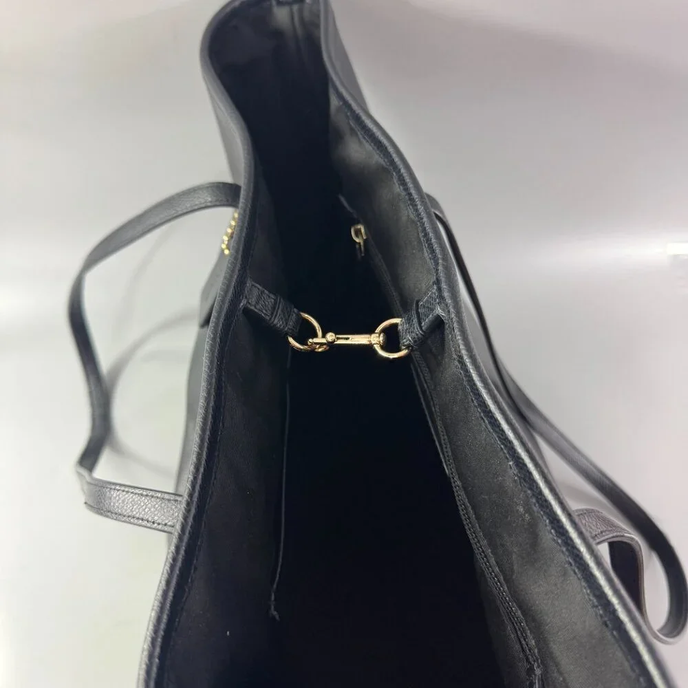 Authentic Coach # F34099 Black Leather Crossgrain Large Taxi Tote Bag - Picture 7 of 13